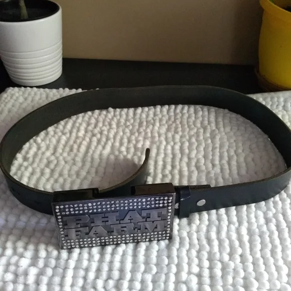 PHAT FARM Leather Belt Rhinestone chic - Picture 2 of 5